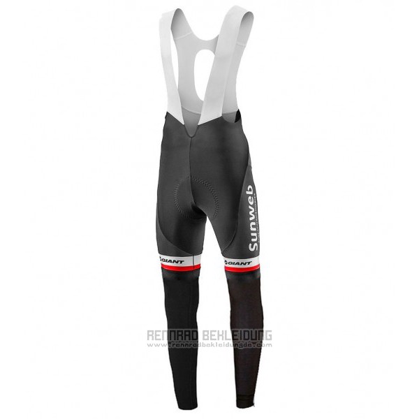 2017 Fahrradbekleidung Sunweb Wei Trikot Langarm und Tragerhose